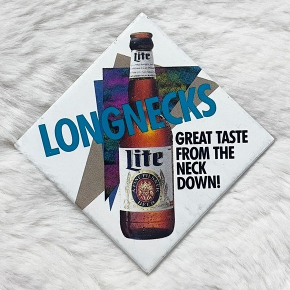 🔮 5/$25 Vintage Miller Lite Longnecks Great Taste From The Neck Down! Pin